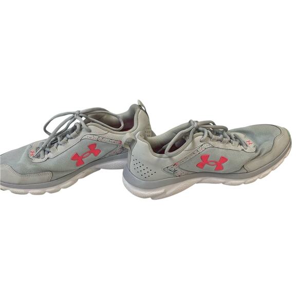 Under Armour Womens US Size 11 Gray Pink Lace Up Athletic Running Tennis Shoes - Picture 3 of 5